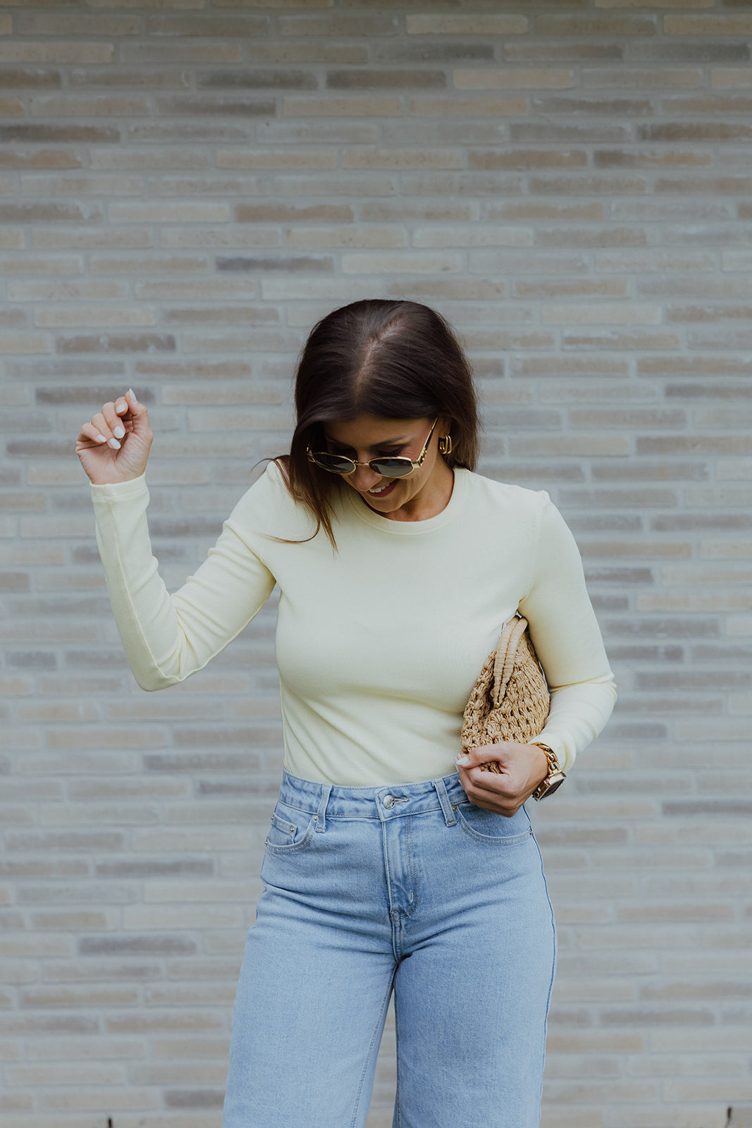 Aloys basic longsleeve botergeel