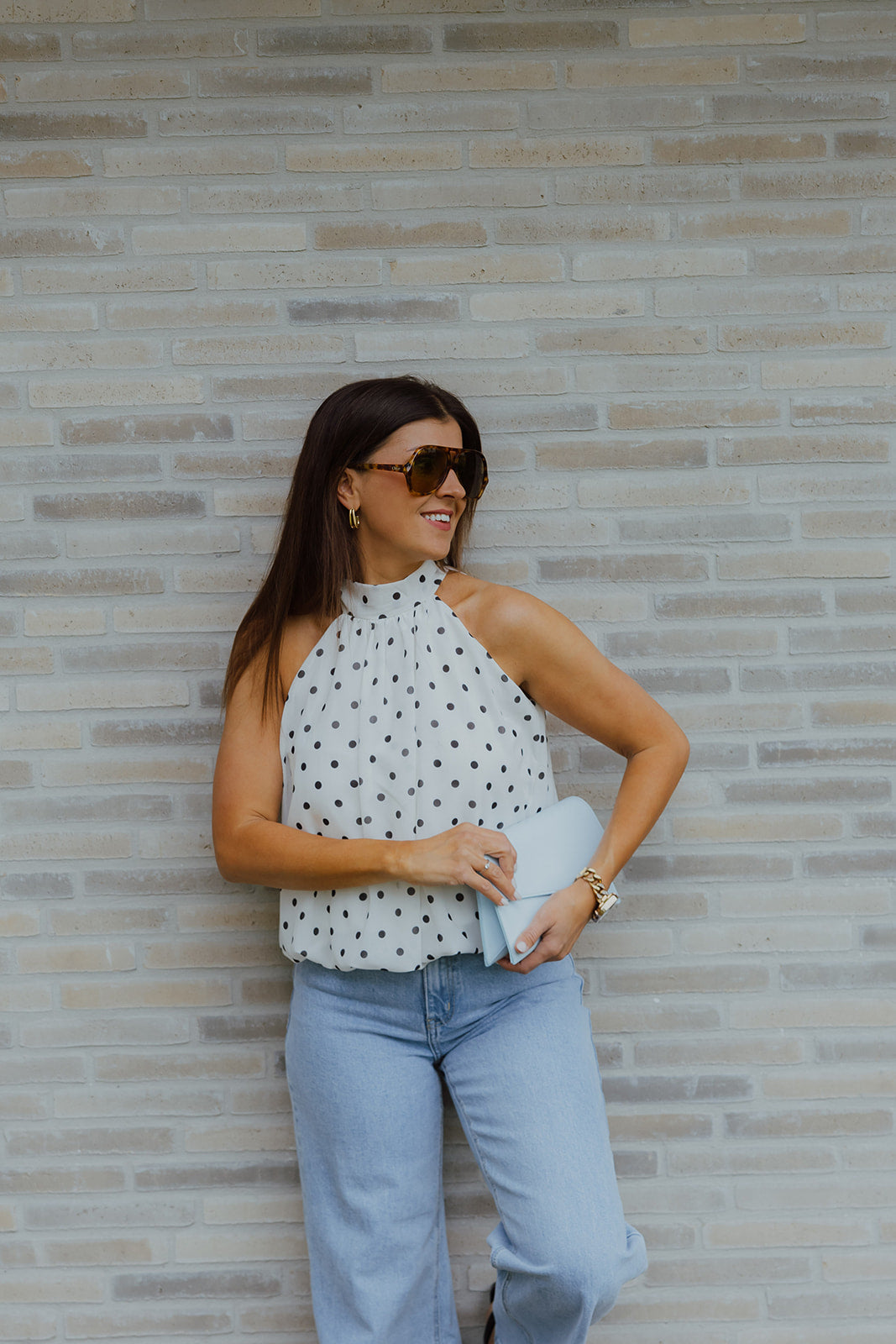 Camille polka dot top