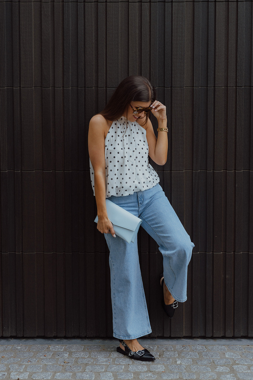 Camille polka dot top