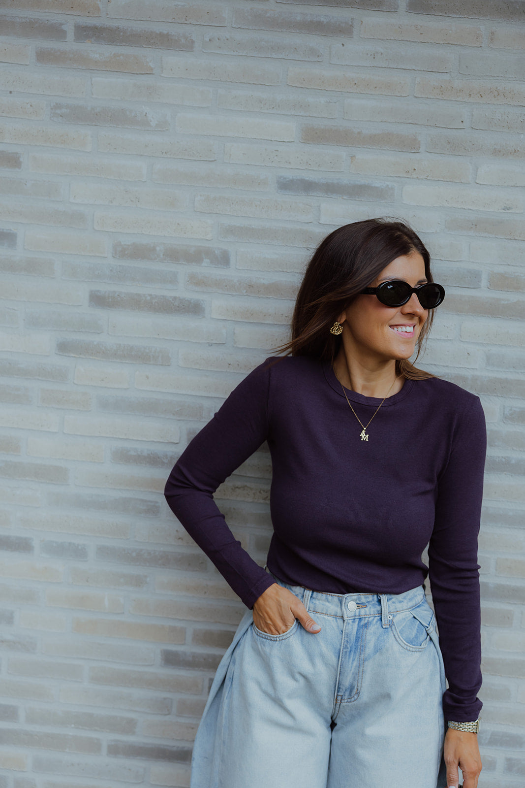 Aloys basic longsleeve prune