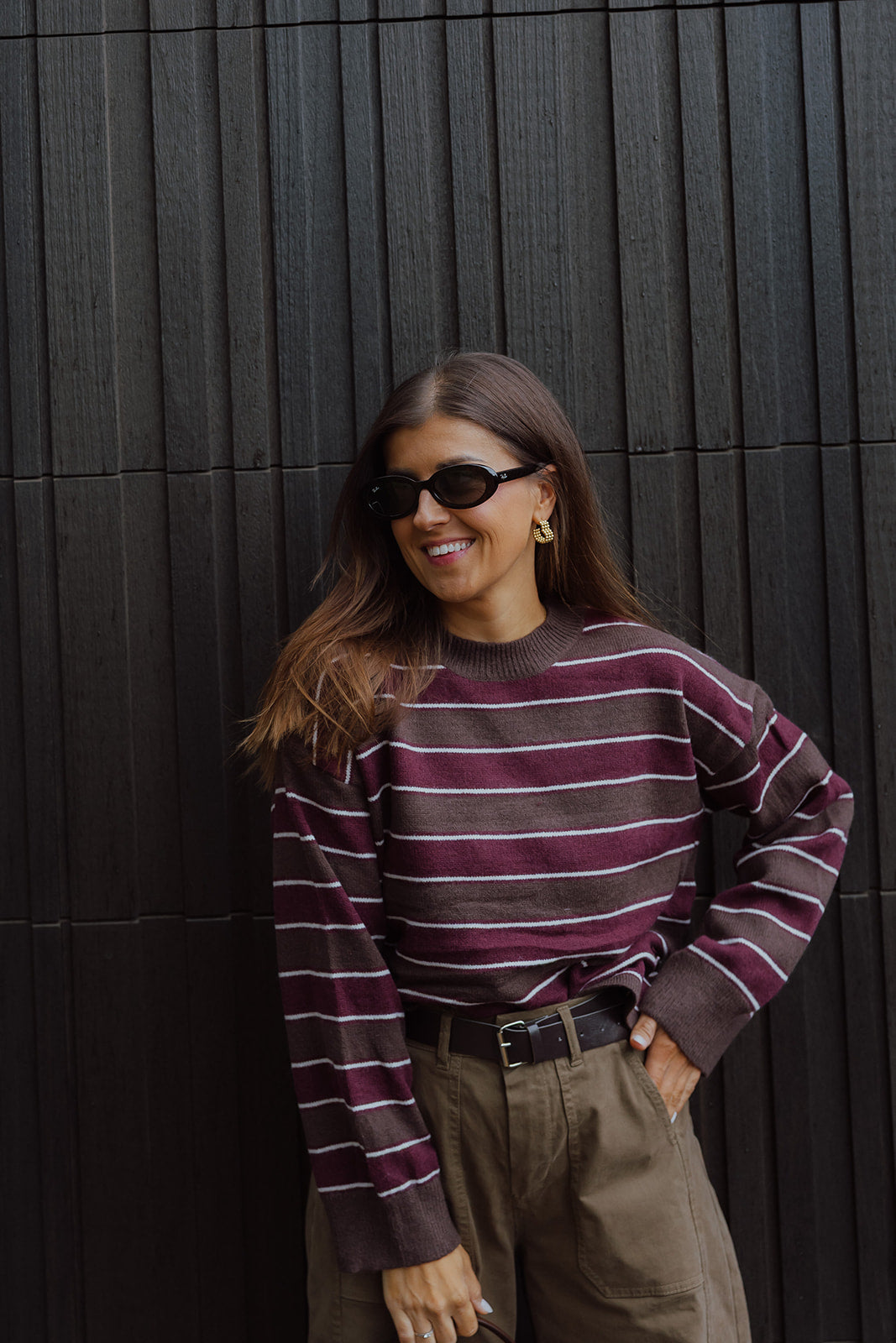Aurele knit burgundy/choco