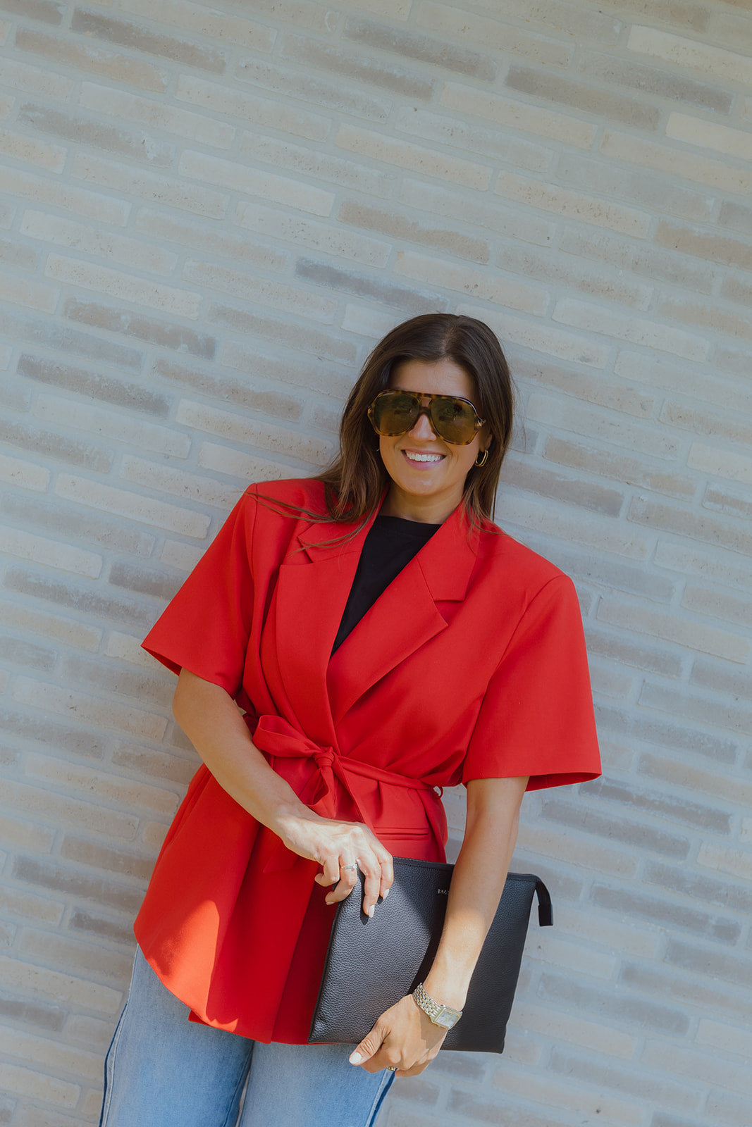 Monique blazer rood