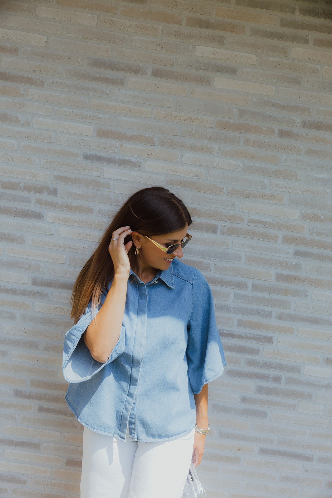 Azur denim blouse