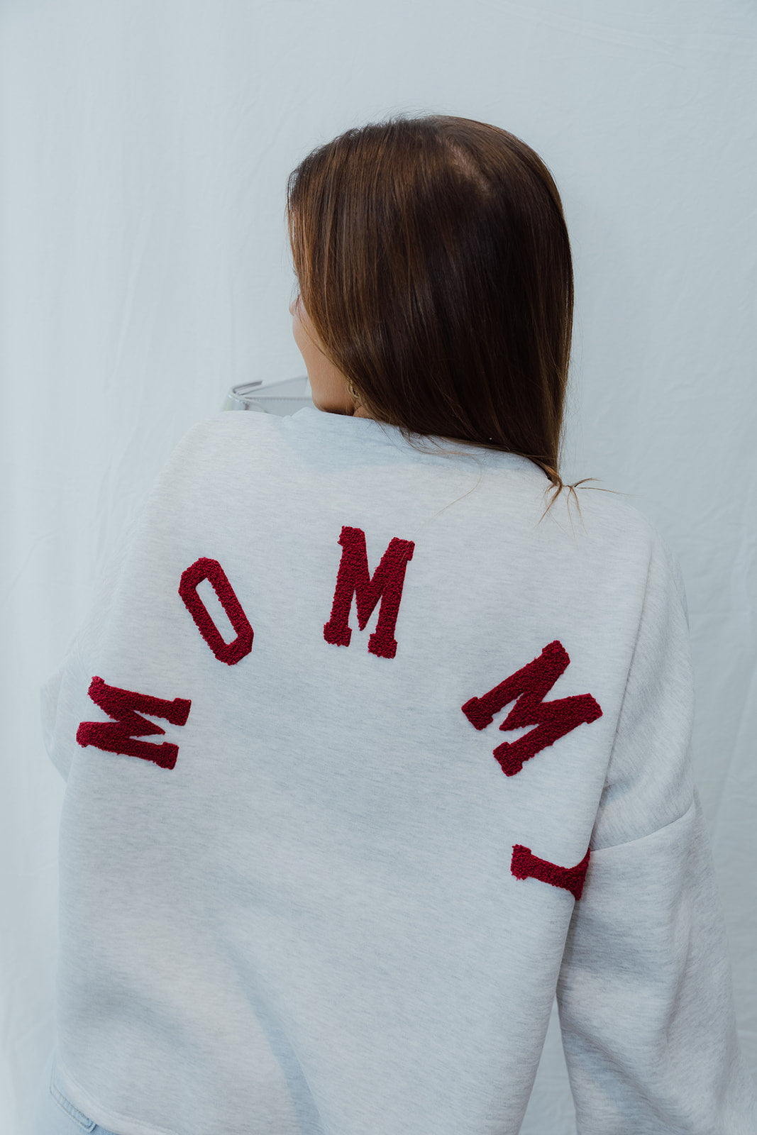 Mommy sweater grijs/bordeaux
