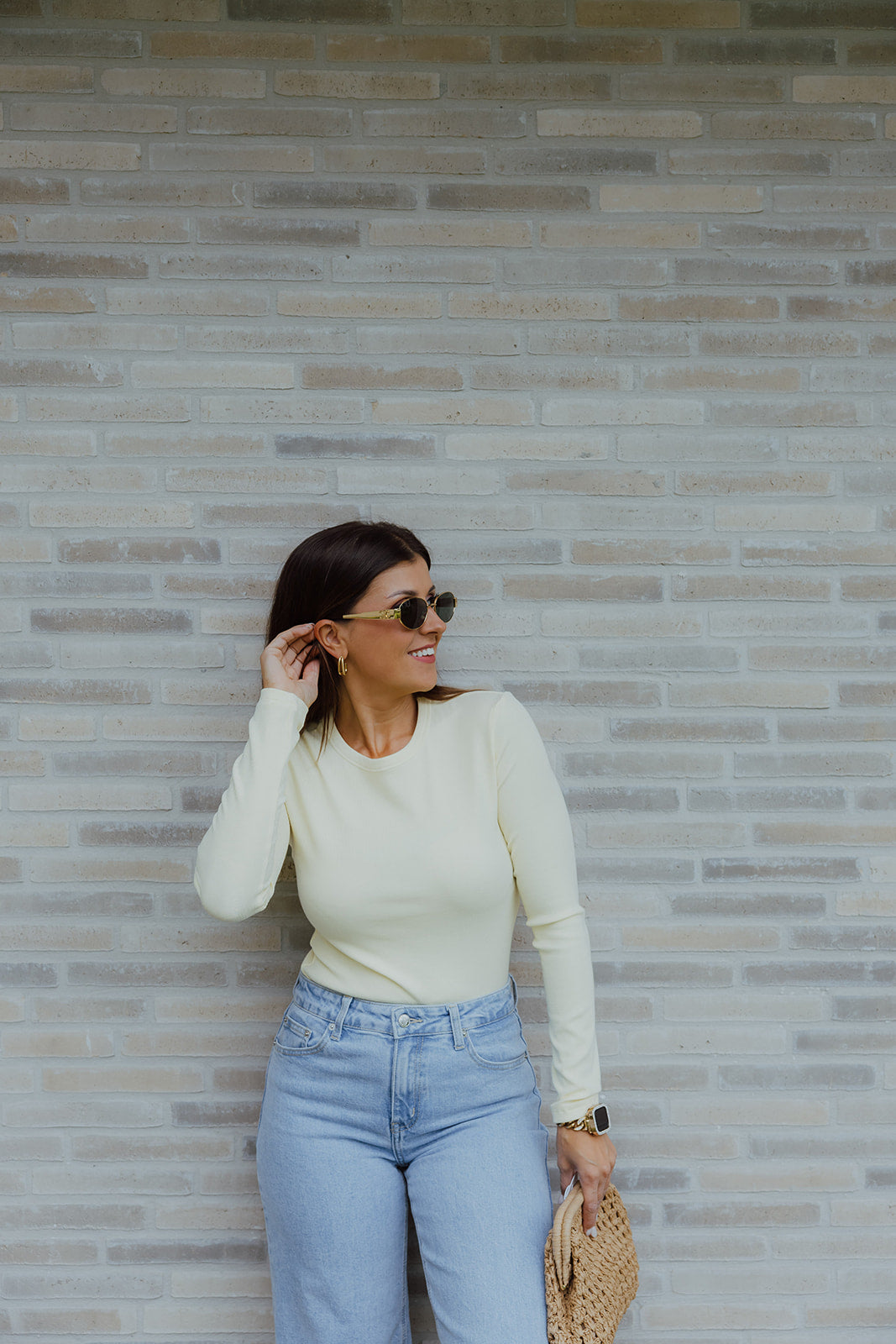 Aloys basic longsleeve botergeel