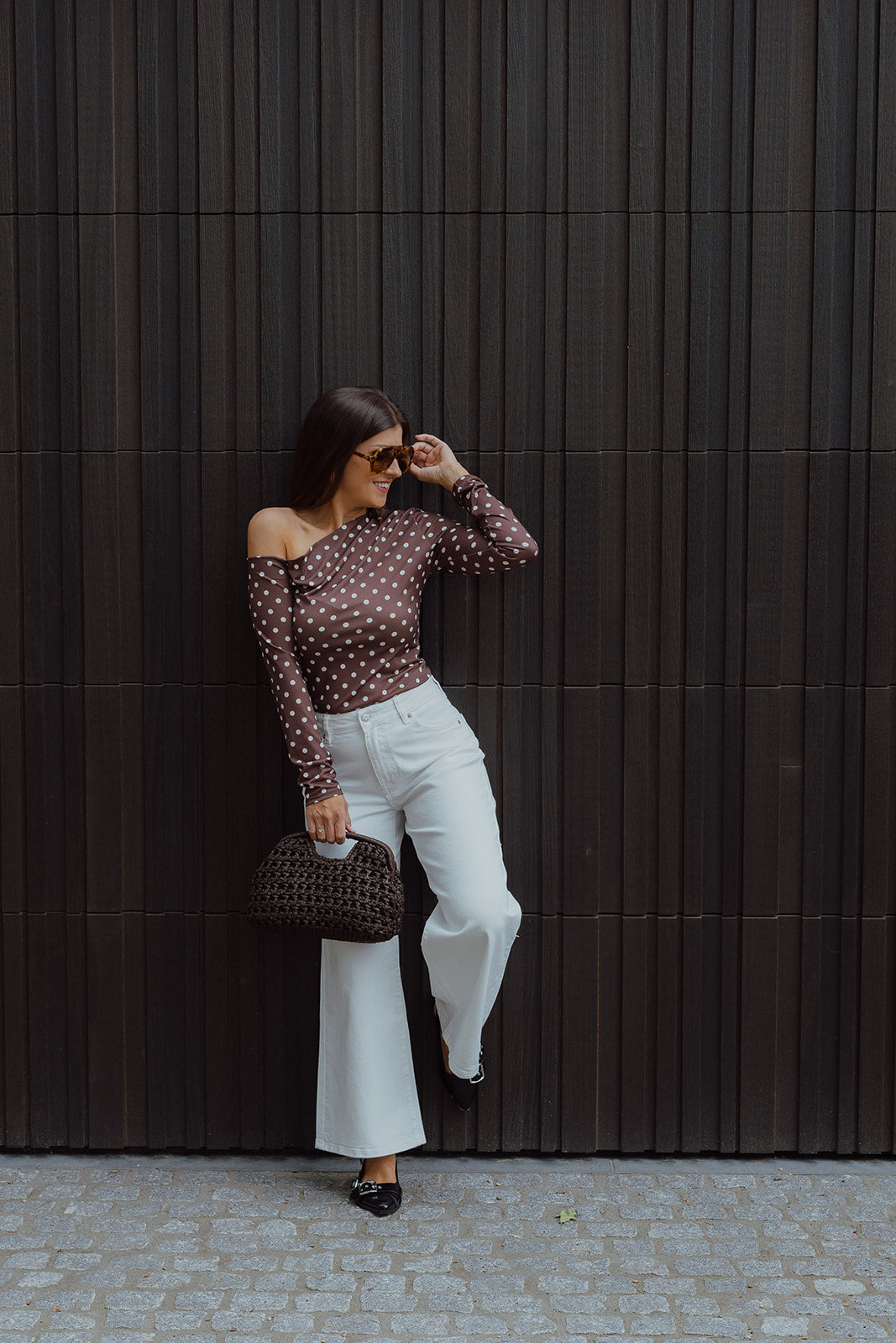 Florent cropped wide leg jeans white