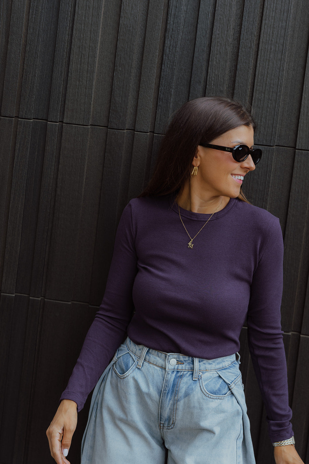 Aloys basic longsleeve prune