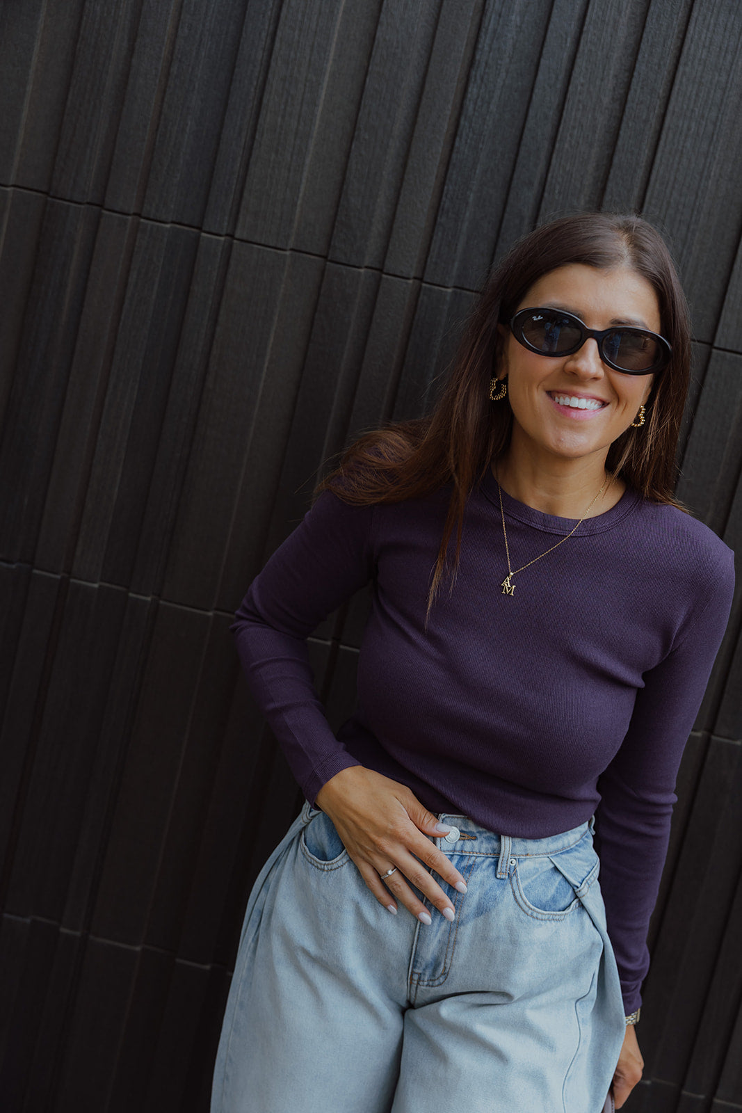 Aloys basic longsleeve prune