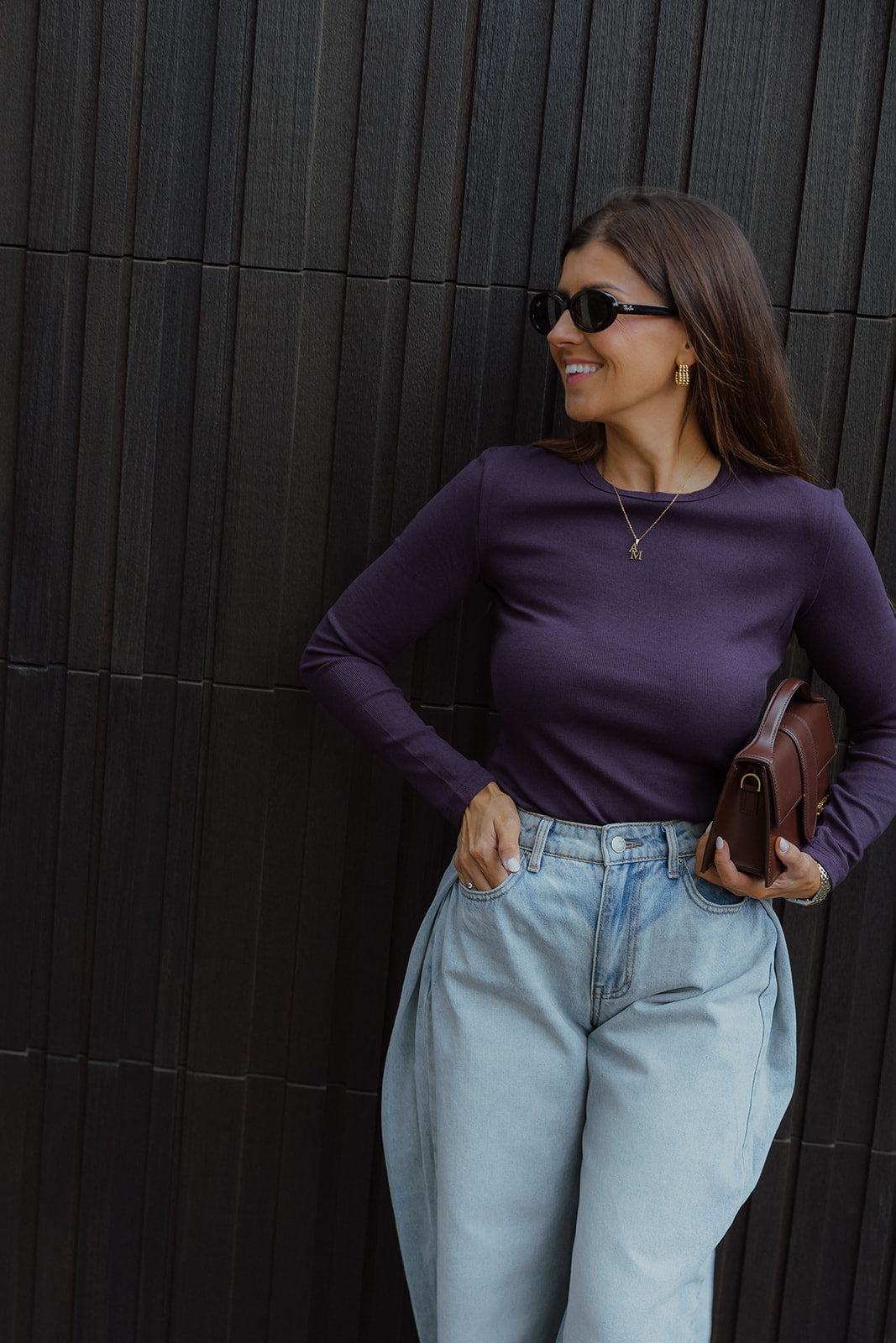 Aloys basic longsleeve prune