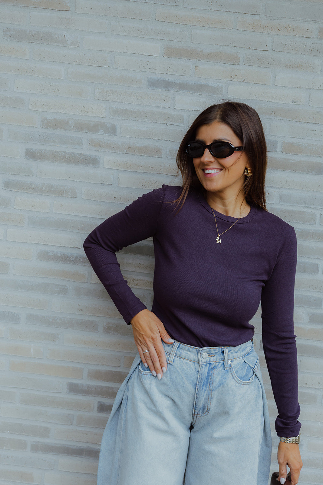 Aloys basic longsleeve prune