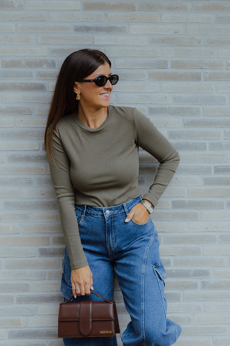 Aloys basic longsleeve khaki