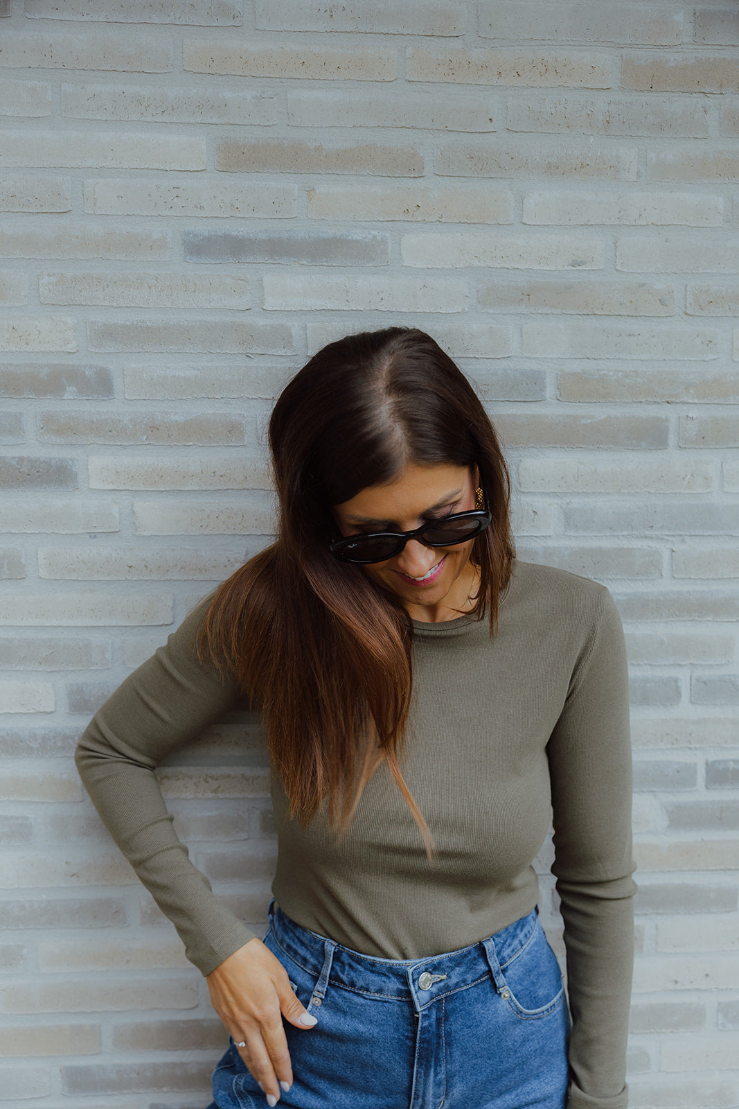 Aloys basic longsleeve khaki