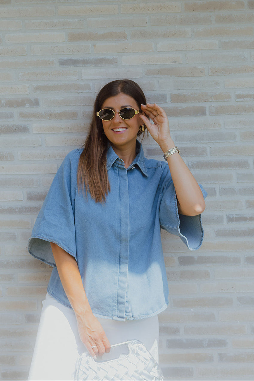 Azur denim blouse