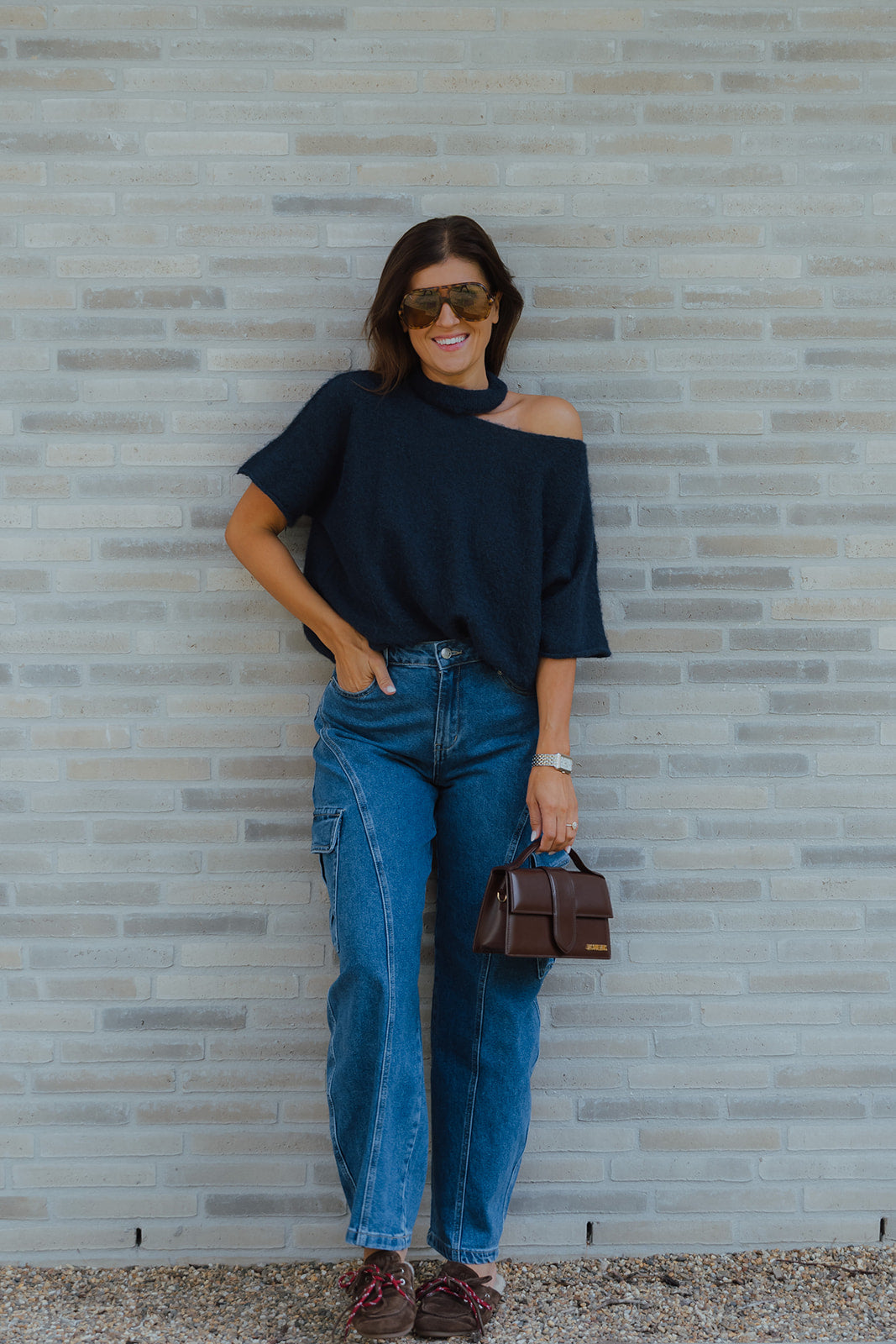 Merle pull marineblauw
